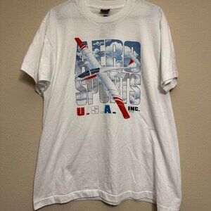 Vintage 1992 Aero Sports USA White Tee